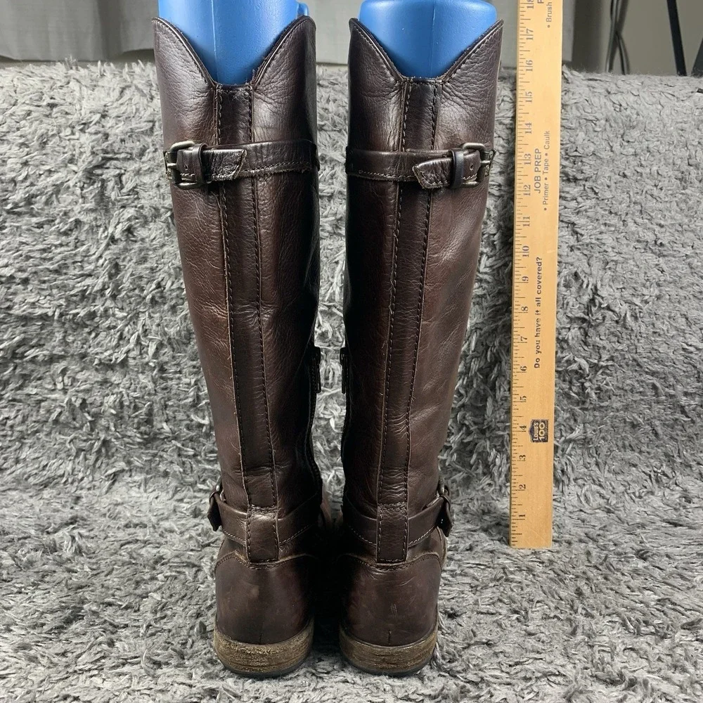 Frye #76844 Phillip Riding Knee High Brown Leather Pull On Womens Boots Size 6